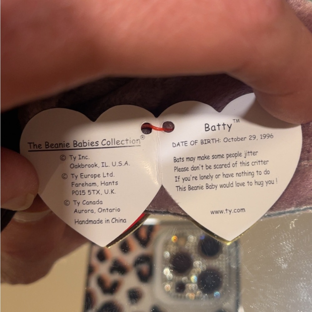 ‘96 - Ty - Tye Dye Batty the Bat Beanie Baby - Picture 7 of 13